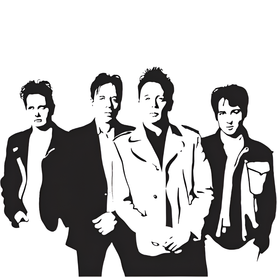 AI Generated image of Simple Minds Band - created in Canva by Caroline Weir