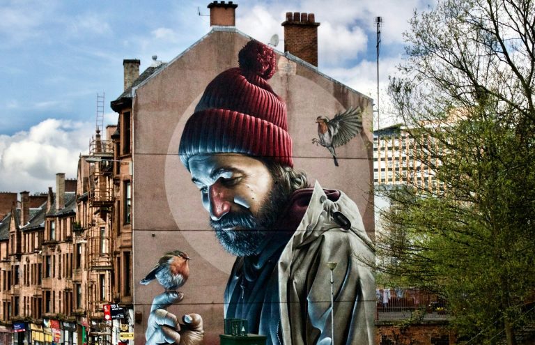 Street art on a wall in Glasgow