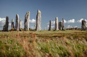 Standing stones on grass