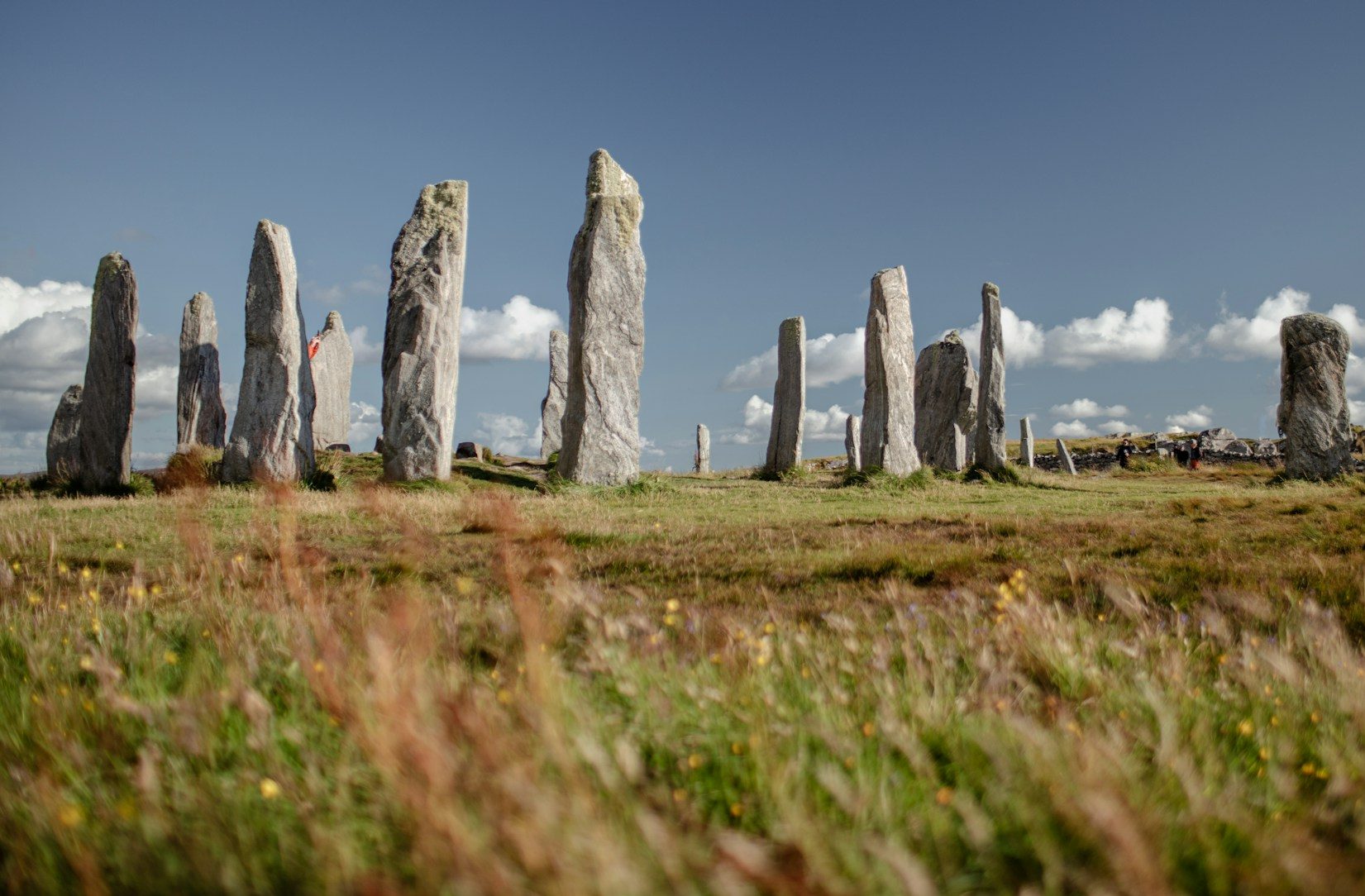 Standing stones on grass