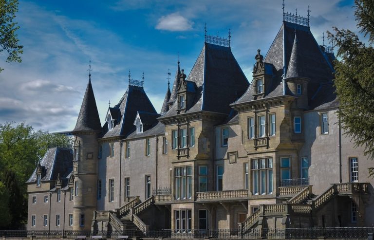 Beautiful historic house on sunny day in Falkirk