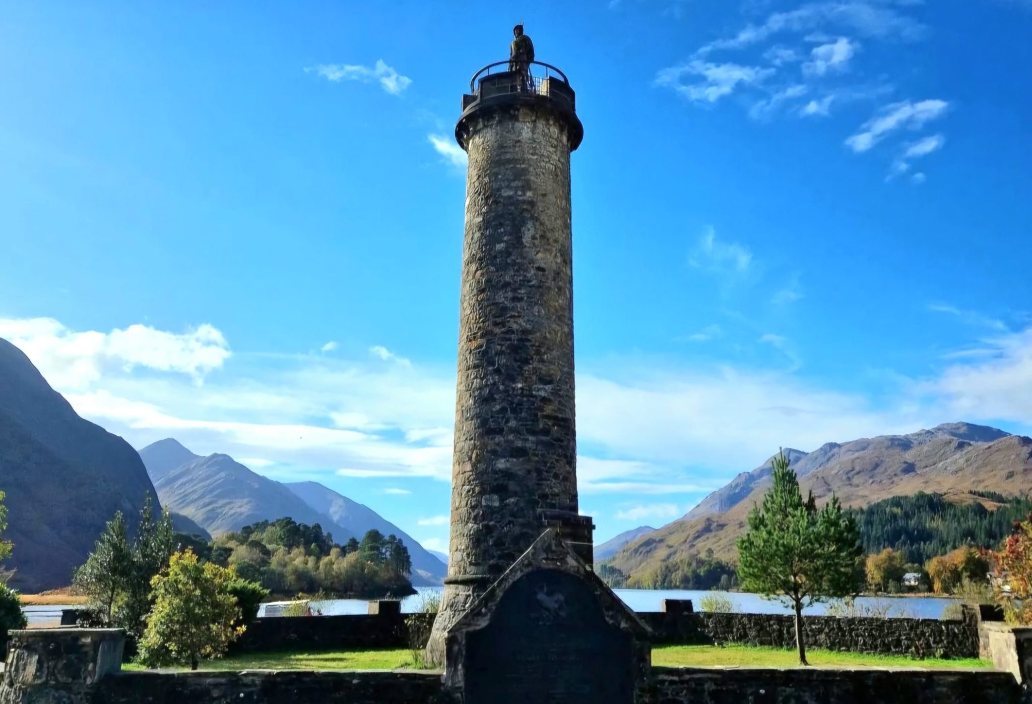 Glenfinnan monument on a sunny day
