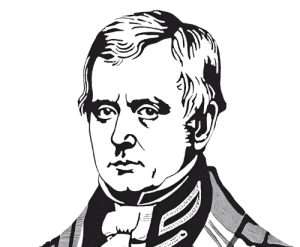 Sir Walter Scott Illustration generated by AI in Canva by Caroline Weir