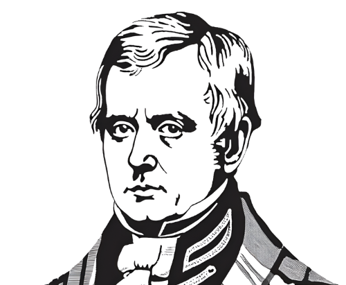Sir Walter Scott Illustration generated by AI in Canva by Caroline Weir