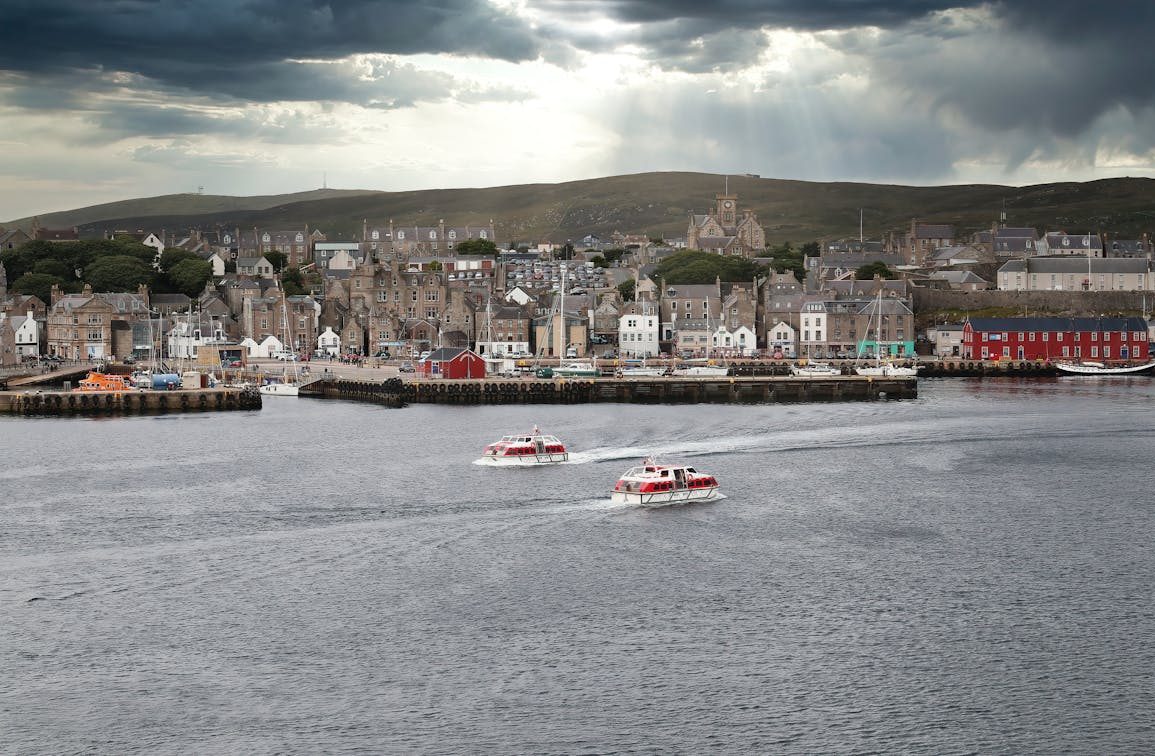 Lerwick town on the coat