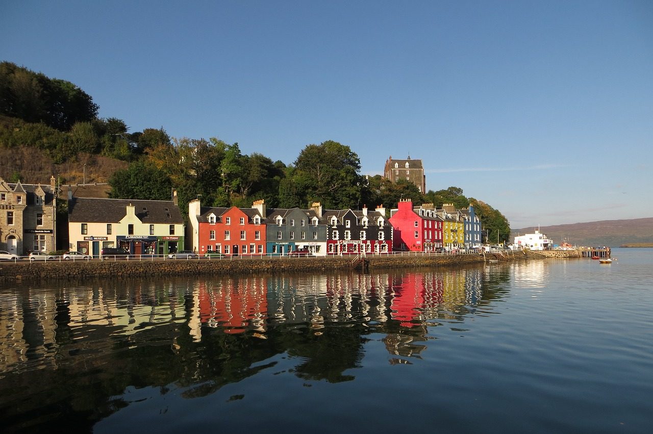Beautifully coloured houses on a stretch of water
