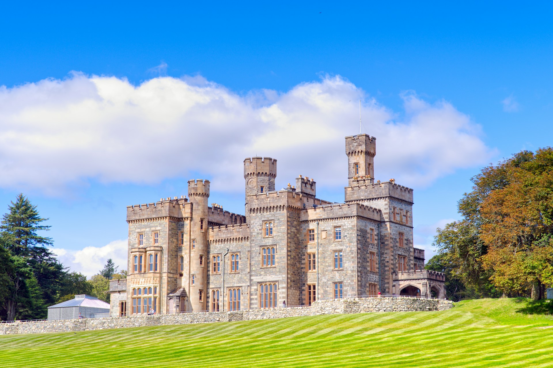 Castle on top of a grassy hill
